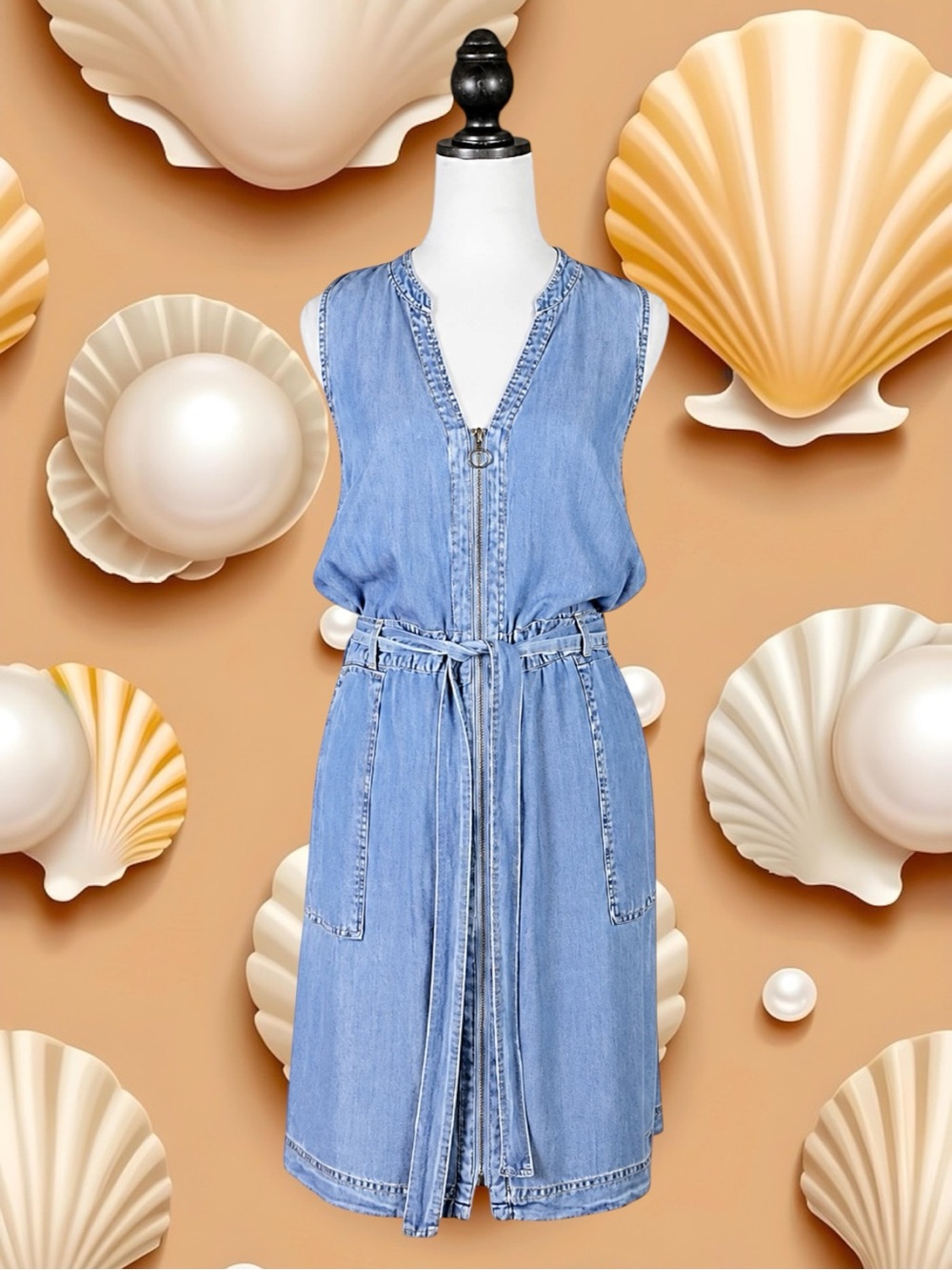 INC International Concepts Classic Coastal Soft Lyocell Denim Casual Dress 12
